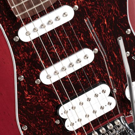 Cort G110 OPBC Elektrische Gitaar HSS Populier Open Pore Black Cherry met Tremolo