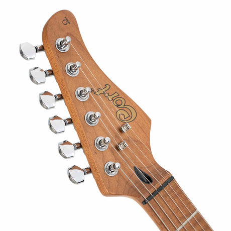 Cort G250SE BK Elektrische Gitaar HSS Linden Roasted Maple Zwart met 2-Punts Tremolo