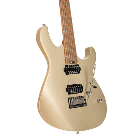 Cort G300 PRO MGD Elektrische Gitaar HH Linden met Maple Top Metallic Gold en Seymour Duncan Pickups
