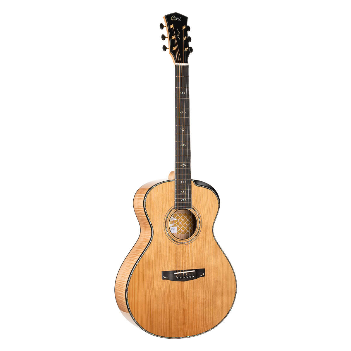Cort Gold-Passion – Massief Flamed Maple, Engelmann Spruce & L.R. Baggs Anthem
