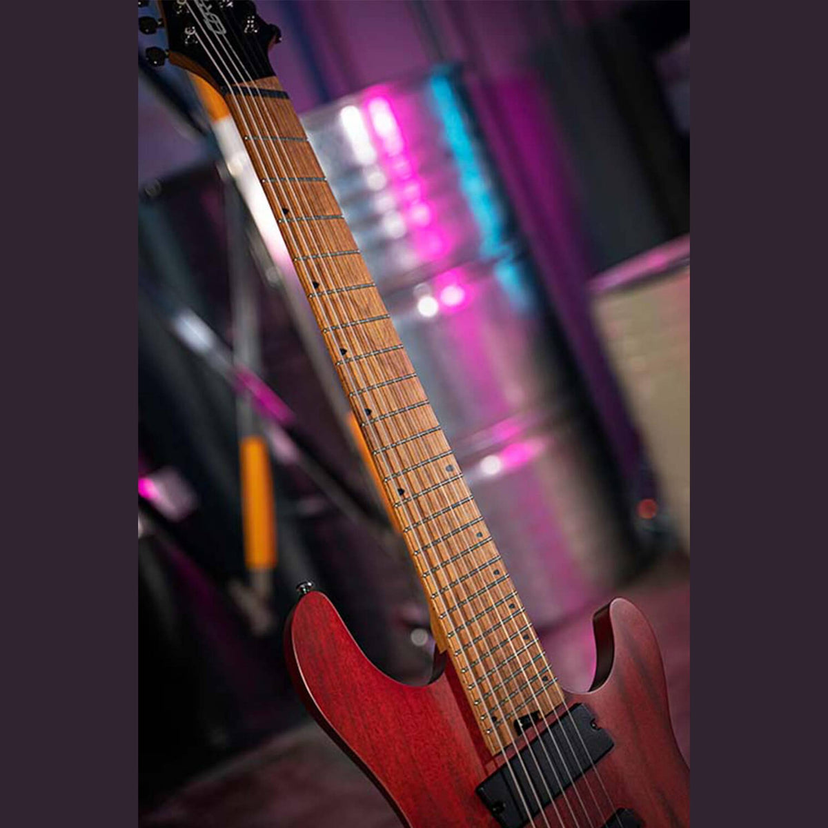 Cort KX307 Multi Scale OPM 7-Snarige Elektrische Gitaar Mahonie Roasted Maple Open Pore Mahogany