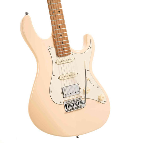 Cort G200SE ACR Elektrische Gitaar HSS Populier Roasted Maple Neck Antique Cream met Tremolo