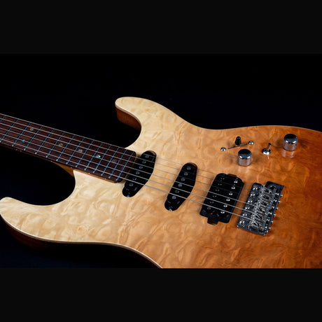 JET JS-45 Fireburst Flame S-style Elektrische Gitaar HSS Flame Maple Top Rosewood Toets Fireburst