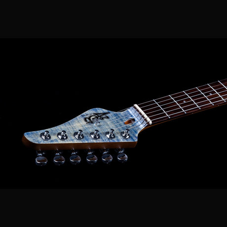 JET JS-45 Indigo Gray S-style Elektrische Gitaar HSS Flame Maple Top Rosewood Toets Indigo Grijs