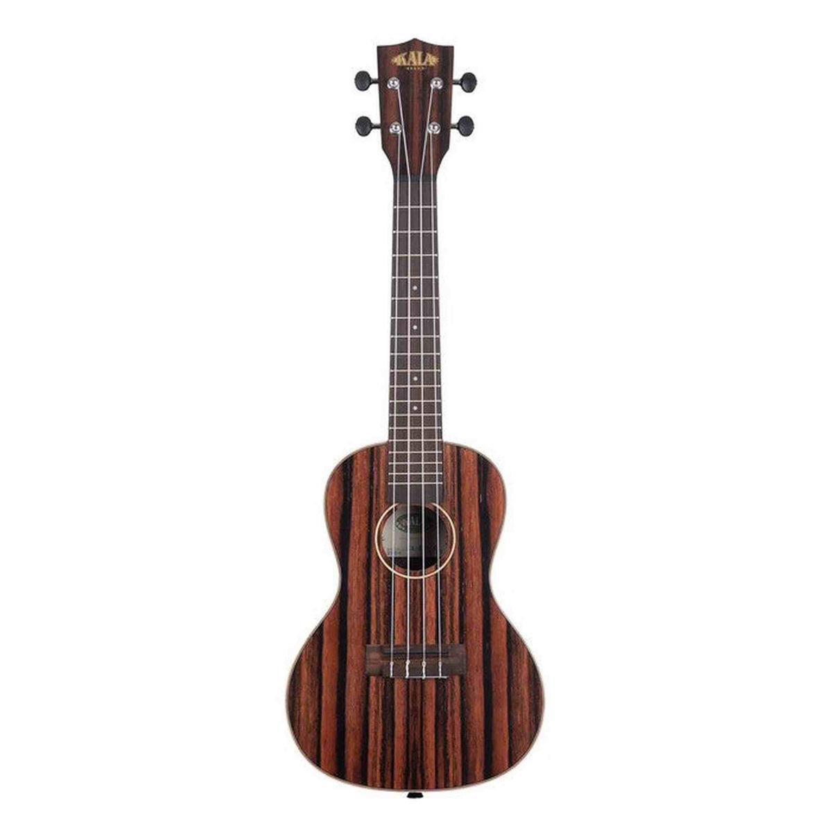 Kala Ebony concert ukulele – Gestreept ebben, maple binding, met gigbag
