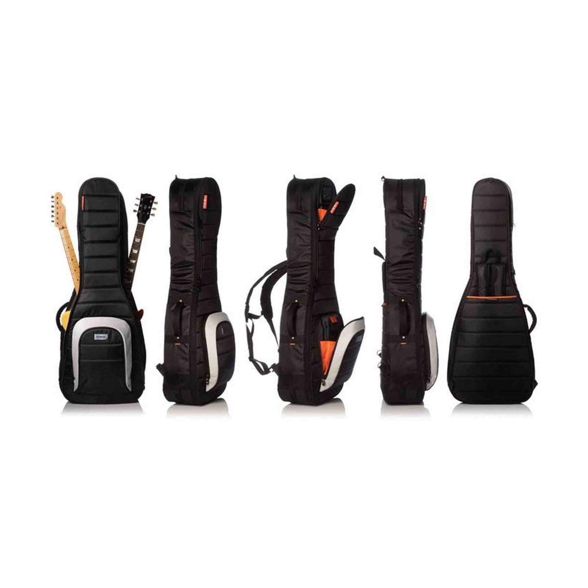 MONO Classic Dual Electric Guitar Case Black gigbag voor twee elektrische gitaren met Sharkskin en Headlock bescherming