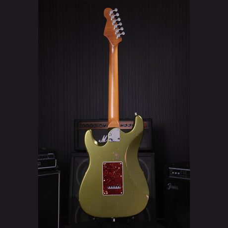 Patina PS-6 SGR R S-style Elektrische Gitaar SSS Alnico V Nitro Relic Paulownia Body Roasted Maple Hals Sherwood Green