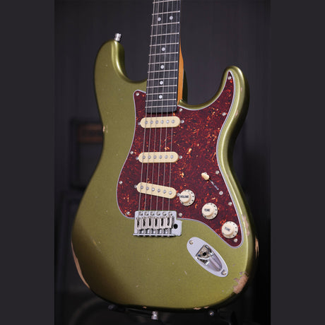 Patina PS-6 SGR R S-style Elektrische Gitaar SSS Alnico V Nitro Relic Paulownia Body Roasted Maple Hals Sherwood Green