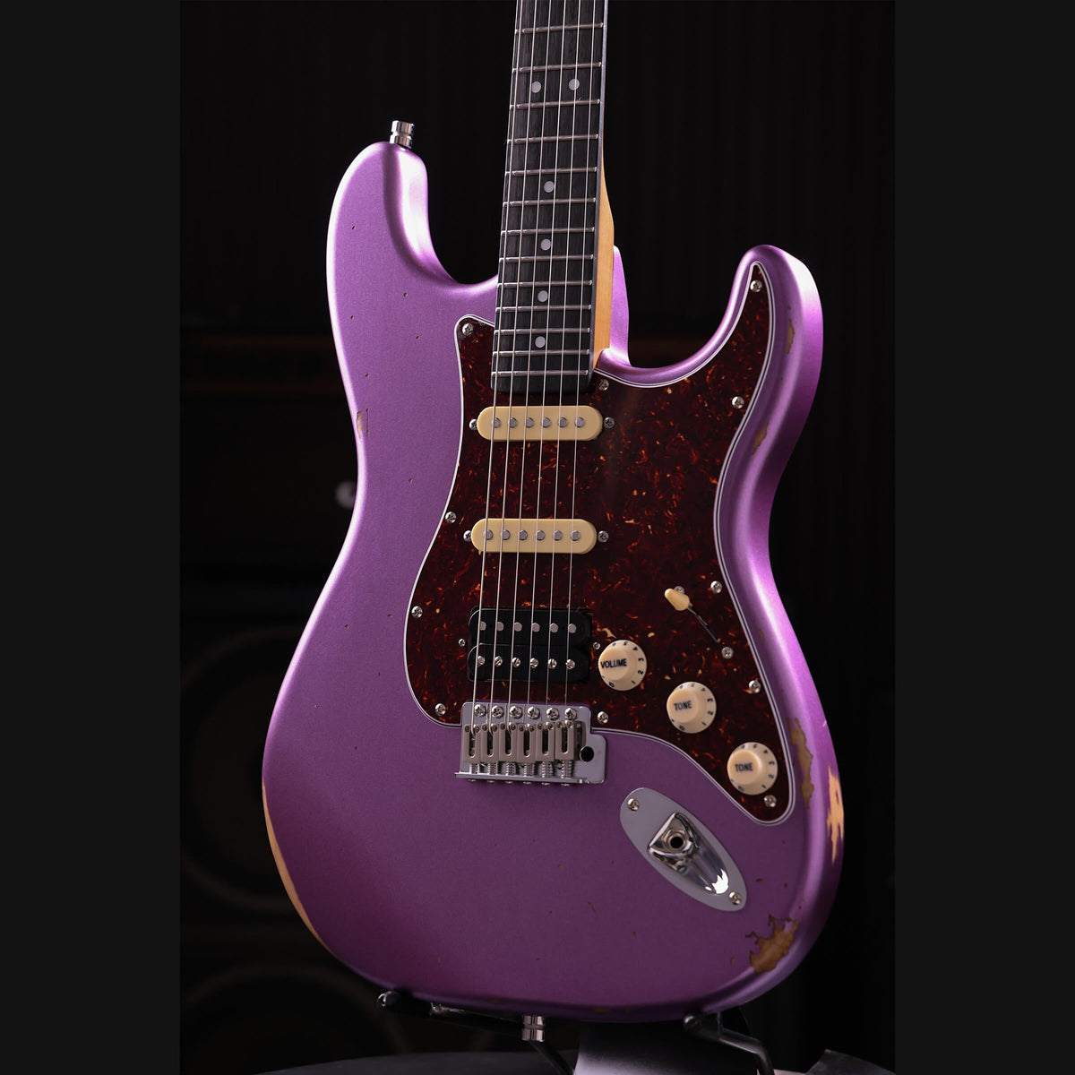 Patina PS-7 PP R S-style Elektrische Gitaar HSS Alnico V Nitro Relic Paulownia Body Roasted Maple Hals Paars