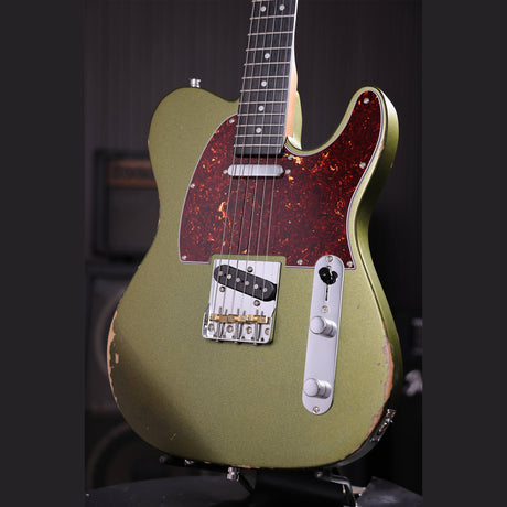Patina PT-6 SGR R T-style Elektrische Gitaar SS Alnico V Nitro Relic Paulownia Body Roasted Maple Hals Sherwood Green