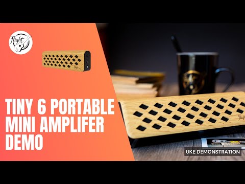 Flight Tiny6 Bluetooth-Ukulelenverstärker (2x3W) mit wiederaufladbarem Akku und Walnuss-Finish