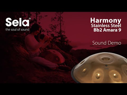 Sela SE 300 rozsdamentes acél handpan Bb2 Amara 440 Hz arany kézzel készített, párnázott hordtáskával