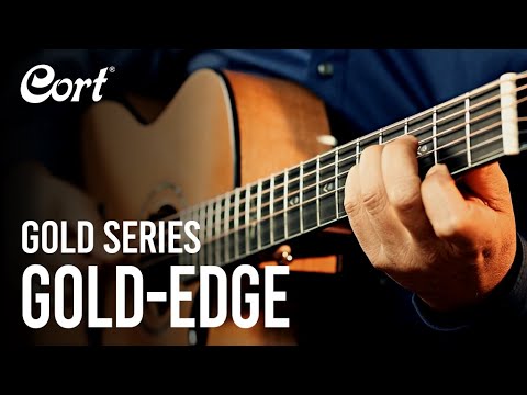 CORT Gold-Edge Grand Auditorium Cutaway All Solid Elektro-Akoestische Gitaar Naturel Hoogglans met Koffer