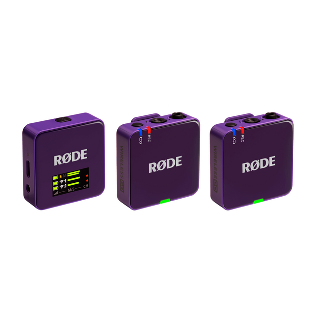 RØDE Wireless GO Gen 3 Paars draadloos microfoonsysteem met 32 bit float en 260 m bereik