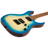 Spira Guitars S-500 QAB Trans Aqua Blue elektrische gitaar ST model